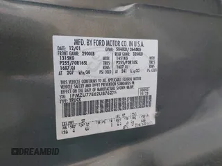 2002 Ford Explorer Sport Trac Value с VIN 1FMZU77E62UB76225, выставлен на аукционе IAAI как лот 42418650 с пробегом 160 314 миль миль и . История ставок и продаж доступна на DreamBid. Изображение 9.