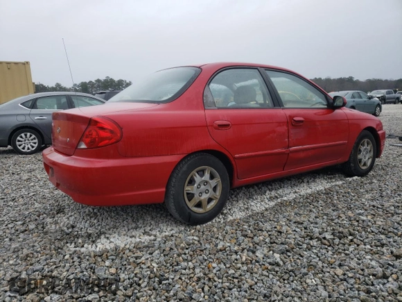 2003 Kia Spectra with VIN KNAFB121535245946, listed as a Copart auction lot 45688365 with 196,338 mi miles and Salvage Title. Bid and sale history available at DreamBid. Image 3.