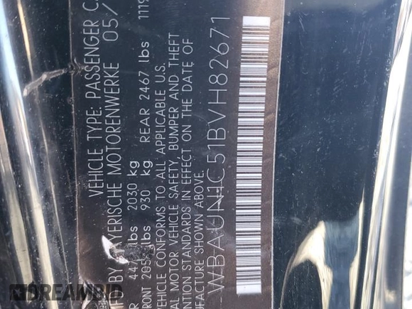 2011 BMW 1 Series 128i with VIN WBAUN1C51BVH82671, listed as a Copart auction lot 43661475 with 115,129 mi miles and Salvage Title. Bid and sale history available at carsss.com. Image 14.