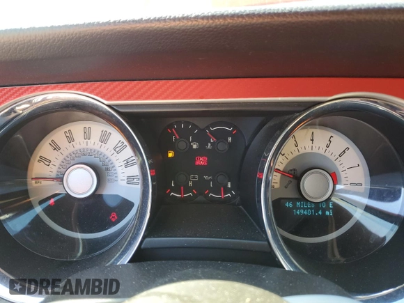 2012 Ford Mustang V6 with VIN 1ZVBP8EM9C5283128, listed as a Copart auction lot 48575425 with 149,401 mi miles and Salvage Title. Bid and sale history available at carsss.com. Image 9.