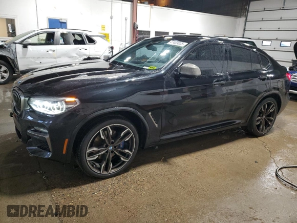 2020 BMW X4 M40i with VIN 5UX2V5C07L9B70294, listed as a Copart auction lot 47483825 with 62,407 mi miles and Salvage title. Bid and sale history available at DreamBid. Image 1.