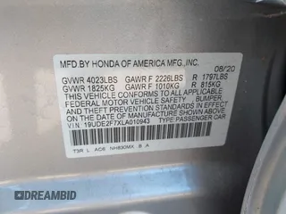 2020 Acura ILX Premium с VIN 19UDE2F7XLA010943, выставлен на аукционе IAAI как лот 42164411 с пробегом 37 958 миль миль и . История ставок и продаж доступна на DreamBid. Изображение 9.