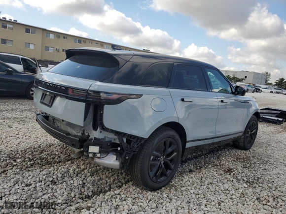 2025 Land Rover Range Rover Velar Dynamic SE with VIN SALYL2EX3SA398872, listed as a Copart auction lot 43451045 with 4,736 mi miles and Salvage Title. Bid and sale history available at carsss.com. Image 3.