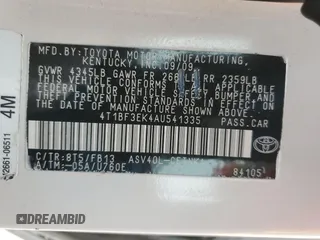 2010 Toyota Camry with VIN 4T1BF3EK4AU541335, listed as a Copart auction lot 52454865 with 123,518 mi miles and Salvage Title. Bid and sale history available at carsss.com. Image 12.