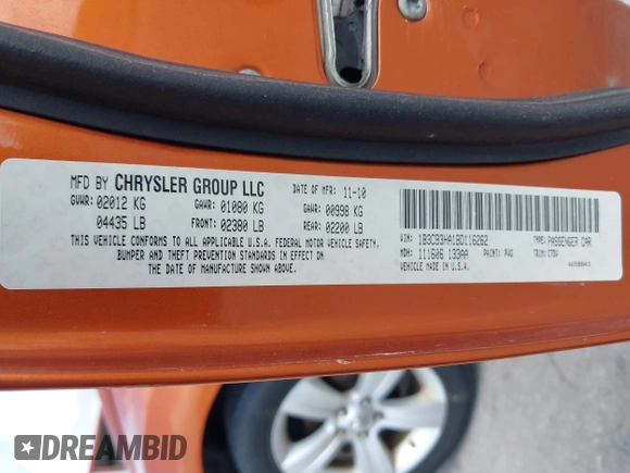 2011 Dodge Caliber Mainstreet with VIN 1B3CB3HA1BD116262, listed as a IAAI auction lot 42238968 with 210,193 mi miles and . Bid and sale history available at DreamBid. Image 9.