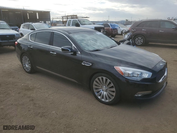 2015 Kia K900 Premium with VIN KNALU4D40F6026252, listed as a Copart auction lot 76574634 with 115,396 mi miles and Salvage Title. Bid and sale history available at carsss.com. Image 4.