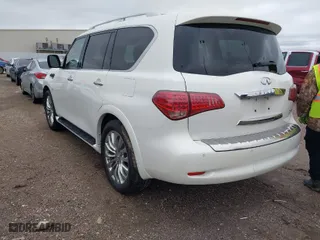 2015 Infiniti QX80 with VIN JN8AZ2NDXF9770846, listed as a IAAI auction lot 41269581 with 84,706 mi miles. Bid and sale history available at carsss.com. Image 3.
