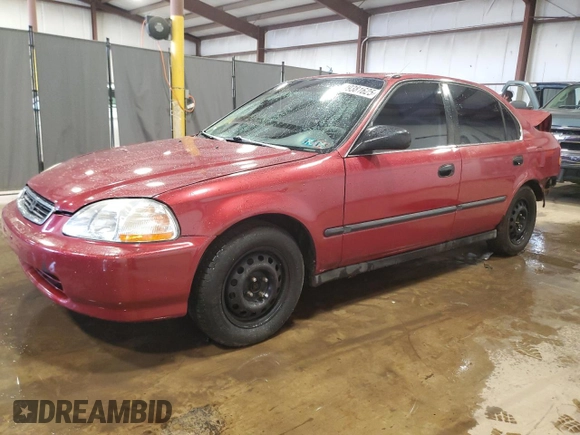 1997 Honda Civic LX with VIN 1HGEJ6671VL019593, listed as a Copart auction lot 49381625 with 252,245 mi miles and Salvage Title. Bid and sale history available at carsss.com. Image 1.
