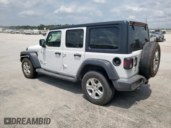2019 Jeep Wrangler Unlimited Sport S with VIN 1C4HJXDG7KW533575, listed as a Copart auction lot 57068125 with 77,669 mi miles and Salvage title. Bid and sale history available at DreamBid. Image 2.