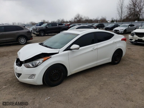 2013 Hyundai Elantra GLS PZEV with VIN 5NPDH4AEXDH192869, listed as a Copart auction lot 51993775 with 252,039 mi miles and Salvage Title. Bid and sale history available at carsss.com. Image 1.