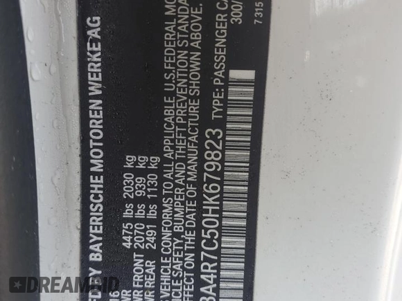 2017 BMW 4 Series 430i with VIN WBA4R7C50HK679823, listed as a Copart auction lot 87130414 with 67,326 mi miles and Salvage Title. Bid and sale history available at DreamBid. Image 15.