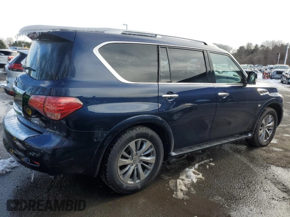 2017 Infiniti QX80 Signature Edition with VIN JN8AZ2NE2H9154280, listed as a Copart auction lot 45963185 with 91,702 mi miles and Clean Title. Bid and sale history available at carsss.com. Image 3.