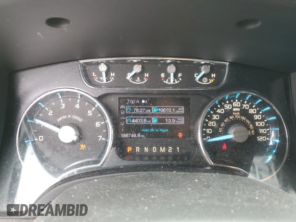 2012 Ford F-150 XL with VIN 1FTFW1ET9CFC46676, listed as a Copart auction lot 52634015 with 166,749 mi miles and Salvage Title. Bid and sale history available at carsss.com. Image 9.