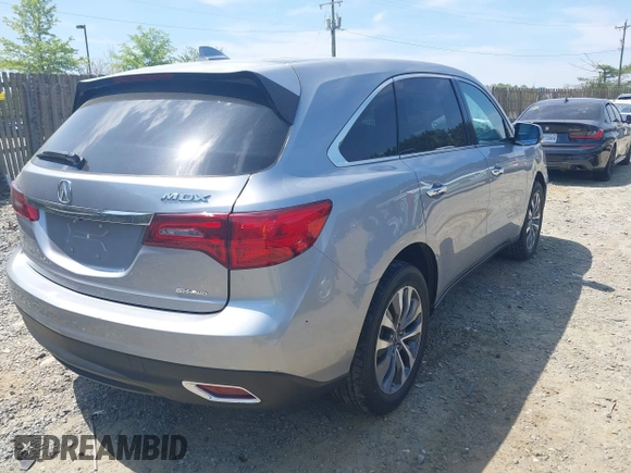 2016 Acura MDX w/Tech with VIN 5FRYD4H41GB048803, listed as a IAAI auction lot 42066482 with 105,435 mi miles. Bid and sale history available at carsss.com. Image 4.