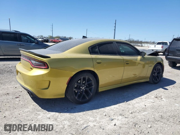 2021 Dodge Charger R/T with VIN 2C3CDXCT3MH616684, listed as a Copart auction lot 49876155 with 93,608 mi miles and Salvage Title. Bid and sale history available at carsss.com. Image 3.