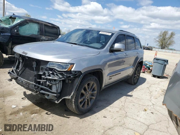 2016 Jeep Grand Cherokee Limited 75th Anniversary with VIN 1C4RJFBG2GC344181, listed as a Copart auction lot 53053525 with 138,726 mi miles and Salvage Title. Bid and sale history available at DreamBid. Image 1.