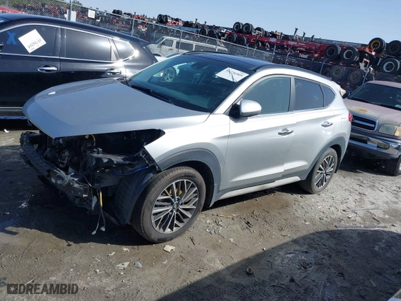2020 Hyundai Tucson Sport with VIN KM8J33AL1LU194245, listed as a IAAI auction lot 41726909 with 1 mi miles. Bid and sale history available at carsss.com. Image 2.