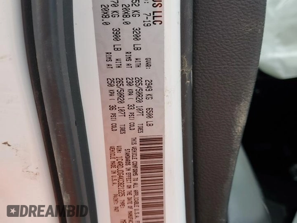 2019 Dodge Durango GT with VIN 1C4RDJDG4KC821225, listed as a Copart auction lot 52054535 with 53,841 mi miles and Salvage title. Bid and sale history available at DreamBid. Image 14.