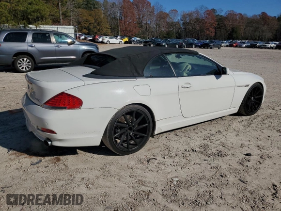 2007 BMW 6 Series 650i with VIN WBAEK13517CN80698, listed as a Copart auction lot 83331764 with 122,563 mi miles and Clean Title. Bid and sale history available at DreamBid. Image 3.