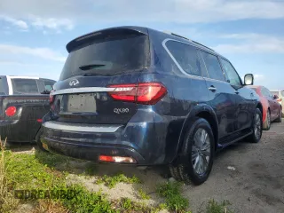 2021 Infiniti QX80 LUXE with VIN JN8AZ2AF1M9716985, listed as a Copart auction lot 74949784 with 0 mi miles and Salvage Title. Bid and sale history available at carsss.com. Image 3.