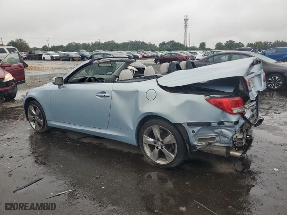 2011 Lexus IS 250C with VIN JTHFF2C28B2520468, listed as a Copart auction lot 72425754 with 69281 miles and Salvage Title. Bid and sale history available at carsss.com. Image 2.