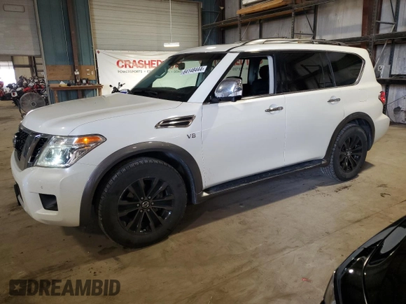 2017 Nissan Armada Platinum with VIN JN8AY2NE8H9707226, listed as a Copart auction lot 64148444 with 83,899 mi miles and Salvage Title. Bid and sale history available at carsss.com. Image 1.