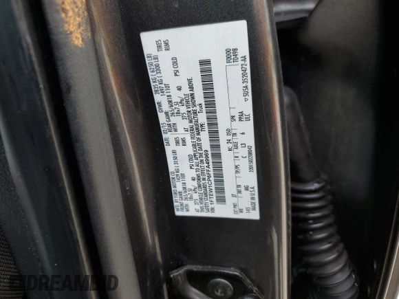 2015 Ford F-150 XL with VIN 1FTEW1CP6FFA49969, listed as a Copart auction lot 59286225 with 246,820 mi miles and Salvage title. Bid and sale history available at DreamBid. Image 13.
