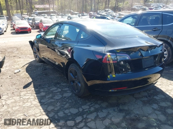 2023 Tesla Model 3 with VIN 5YJ3E1EA2PF482536, listed as a IAAI auction lot 41858110 with 6,298 mi miles. Bid and sale history available at carsss.com. Image 3.