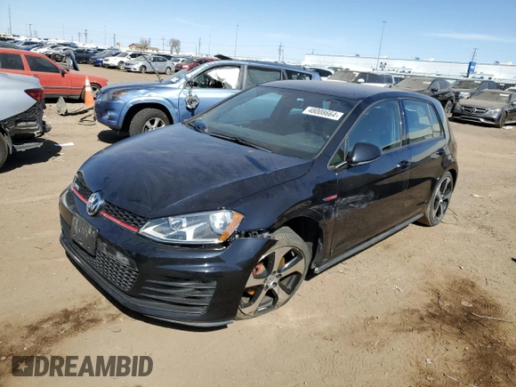 2016 Volkswagen Golf GTI SE with VIN 3VW4T7AU3GM001263, listed as a Copart auction lot 48008664 with 75,552 mi miles. Bid and sale history available at carsss.com. Image 1.