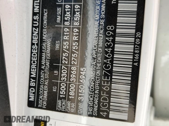 2016 Mercedes-Benz GL with VIN 4JGDF6EE7GA643498, listed as a Copart auction lot 82463104 with 0 mi miles and Salvage Title. Bid and sale history available at carsss.com. Image 15.
