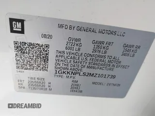 2021 GMC Acadia Denali with VIN 1GKKNPLS2MZ101739, listed as a IAAI auction lot 41497644 with 45,862 mi miles and . Bid and sale history available at carsss.com. Image 9.