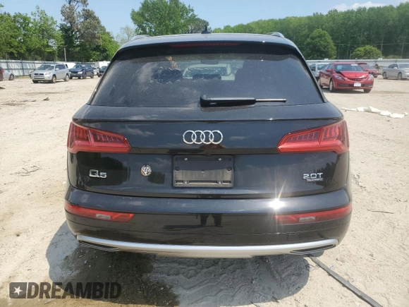 2018 Audi Q5 Premium Plus with VIN WA1BNAFY5J2182663, listed as a Copart auction lot 54220245 with 61,676 mi miles and Salvage Title. Bid and sale history available at DreamBid. Image 6.