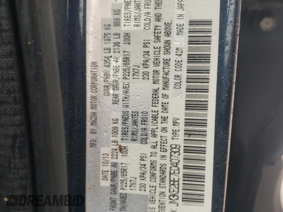 2014 Mazda CX-5 Sport with VIN JM3KE2BE7E0407309, listed as a Copart auction lot 43612455 with 152,510 mi miles and Salvage Title. Bid and sale history available at carsss.com. Image 13.
