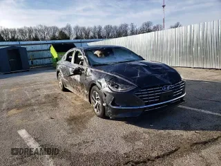 2022 Hyundai Sonata Hybrid Blue with VIN KMHL24JJ0NA037620, listed as a Copart auction lot 49691165 with 34,072 mi miles and Salvage Title. Bid and sale history available at carsss.com. Image 10.