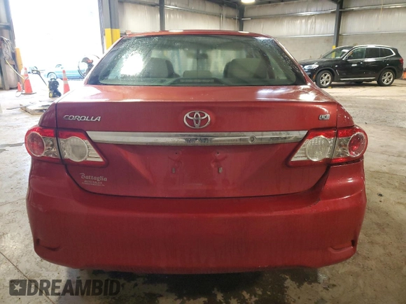 2011 Toyota Corolla L with VIN JTDBU4EE3B9125842, listed as a Copart auction lot 52858335 with 134,422 mi miles and Salvage Title. Bid and sale history available at carsss.com. Image 6.
