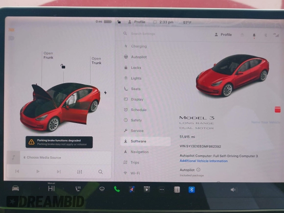 2021 Tesla Model 3 Long Range with VIN 5YJ3E1EB3MF862392, listed as a IAAI auction lot 41765987 with 51,915 mi miles and . Bid and sale history available at DreamBid. Image 17.