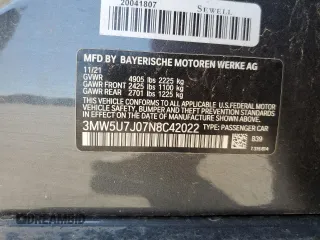 2022 BMW 3 Series M340i with VIN 3MW5U7J07N8C42022, listed as a Copart auction lot 70866414 with 0 mi miles and Salvage Title. Bid and sale history available at carsss.com. Image 14.