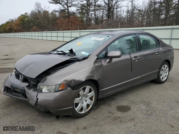 2010 Honda Civic Sdn LX with VIN 2HGFA1F58AH576367, listed as a Copart auction lot 49587235 with 0 mi miles and Salvage Title. Bid and sale history available at carsss.com. Image 1.