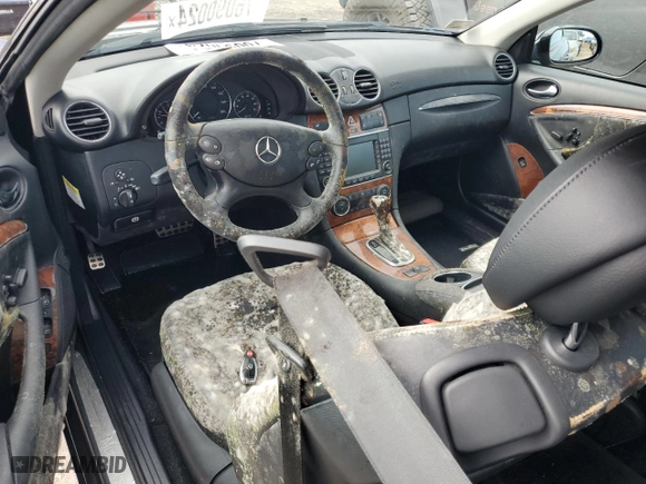 2009 Mercedes-Benz CLK-Class 3.5L with VIN WDBTK56F39T108168, listed as a Copart auction lot 76090024 with 0 mi miles and Salvage Title. Bid and sale history available at carsss.com. Image 8.