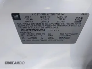 2011 Chevrolet Equinox LS with VIN 2CNALBEC1B6235054, listed as a IAAI auction lot 42138720 with 223,708 mi miles. Bid and sale history available at carsss.com. Image 9.