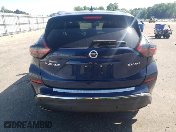 2020 Nissan Murano SV with VIN 5N1AZ2BS5LN173617, listed as a Copart auction lot 54603575 with 46,400 mi miles and Salvage title. Bid and sale history available at DreamBid. Image 6.