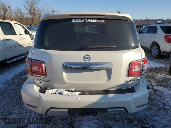 2018 Nissan Armada Platinum with VIN JN8AY2NF8J9333487, listed as a Copart auction lot 46295745 with 58,876 mi miles and Salvage Title. Bid and sale history available at carsss.com. Image 6.