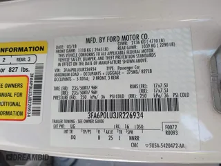 2018 Ford Fusion Hybrid SE with VIN 3FA6P0LU3JR226934, listed as a IAAI auction lot 42063065 with 126,683 mi miles. Bid and sale history available at carsss.com. Image 9.