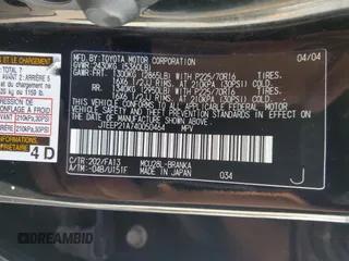 2004 Toyota Highlander с VIN JTEEP21A740050464, выставлен на аукционе Copart как лот 59912355 с пробегом 234 311 миль миль и Чистый • Clean title. История ставок и продаж доступна на DreamBid. Изображение 13.
