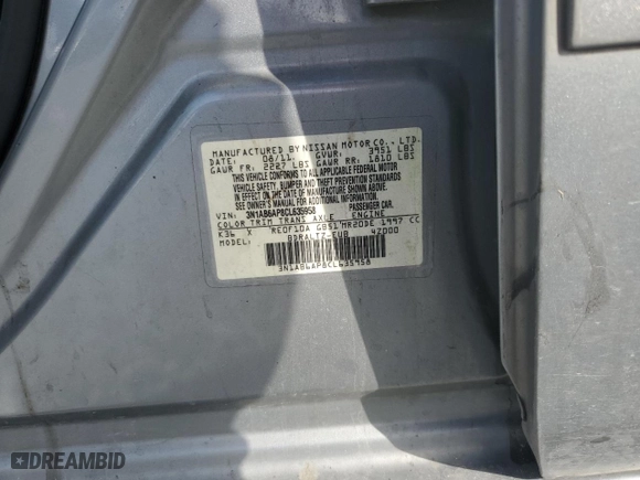 2012 Nissan Sentra 2.0 SR with VIN 3N1AB6AP8CL635958, listed as a Copart auction lot 88946315 with 119,073 mi miles and Clean Title. Bid and sale history available at carsss.com. Image 12.