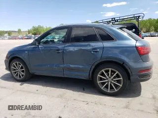 2018 Audi Q3 Premium with VIN WA1BCCFS4JR026621, listed as a Copart auction lot 56717995 with 118,484 mi miles and Salvage title. Bid and sale history available at DreamBid. Image 2.