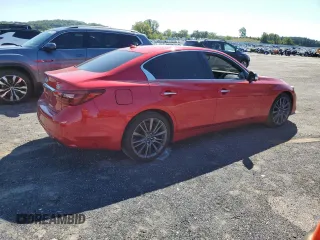 2018 Infiniti Q50 RED SPORT 400 with VIN JN1FV7ARXJM481308, listed as a Copart auction lot 65023704 with 96,204 mi miles and Salvage Title. Bid and sale history available at carsss.com. Image 3.