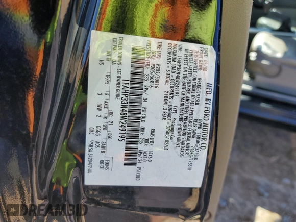 2008 Ford Focus SE with VIN 1FAHP33N48W249195, listed as a Copart auction lot 45601105 with 176,376 mi miles and Salvage Title. Bid and sale history available at carsss.com. Image 12.