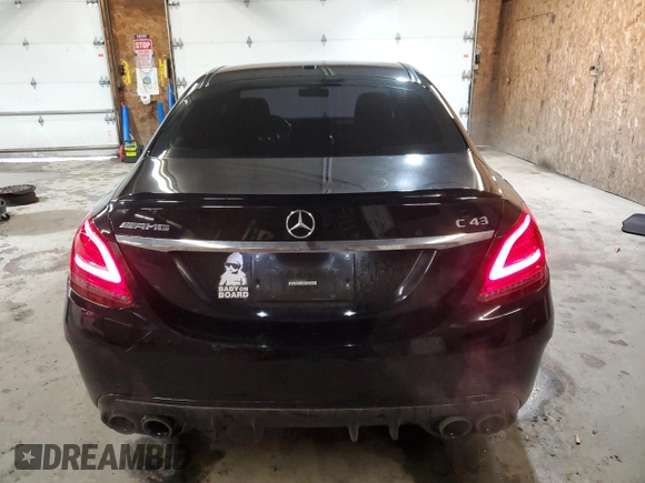 2019 Mercedes-Benz C 43 AMG with VIN 55SWF6EB4KU292857, listed as a Copart auction lot 47214505 with 30,200 mi miles and Salvage title. Bid and sale history available at DreamBid. Image 6.