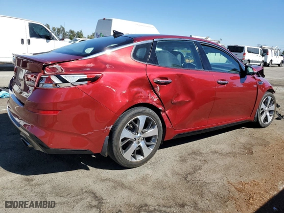 2019 Kia Optima S with VIN 5XXGT4L37KG356658, listed as a Copart auction lot 67752524 with 75,826 mi miles and Clean Title. Bid and sale history available at carsss.com. Image 3.